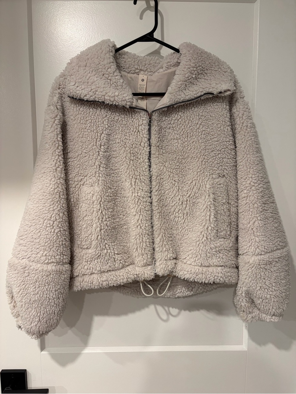 lululemon Fleece Zip-Up Teddy Jacket off white Size 4